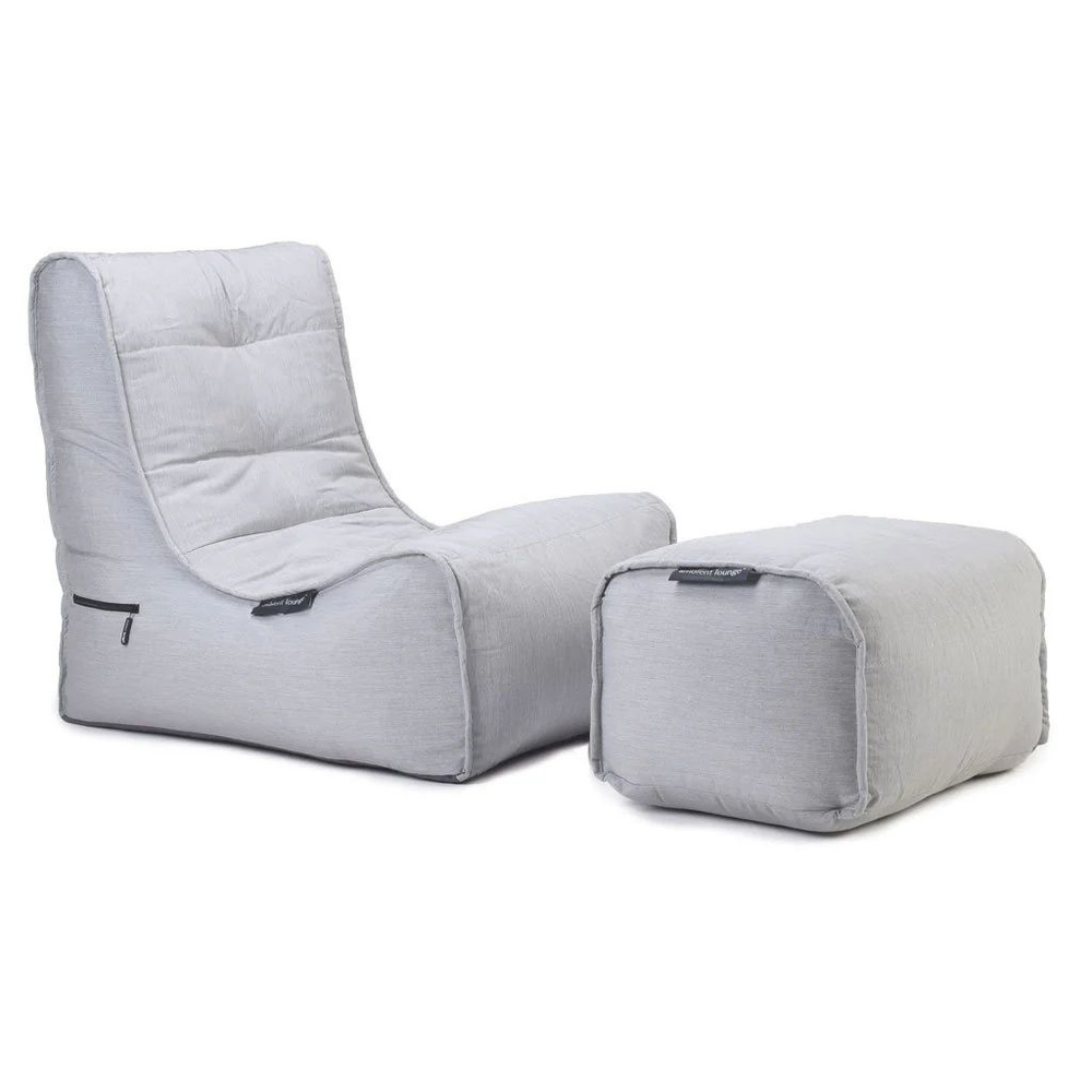 Кресло с оттоманкой для дачи Evolution Chaise - Maldives Grey (оксфорд, серый) - садовая уличная мебель #1