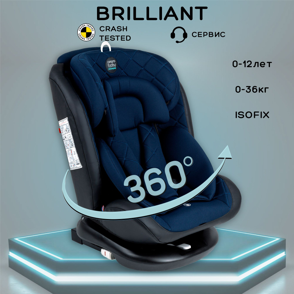 Автокресло детское AMAROBABY Brilliant ISOFIX класс D, группа 0+/1/2/3, (синий)  #1