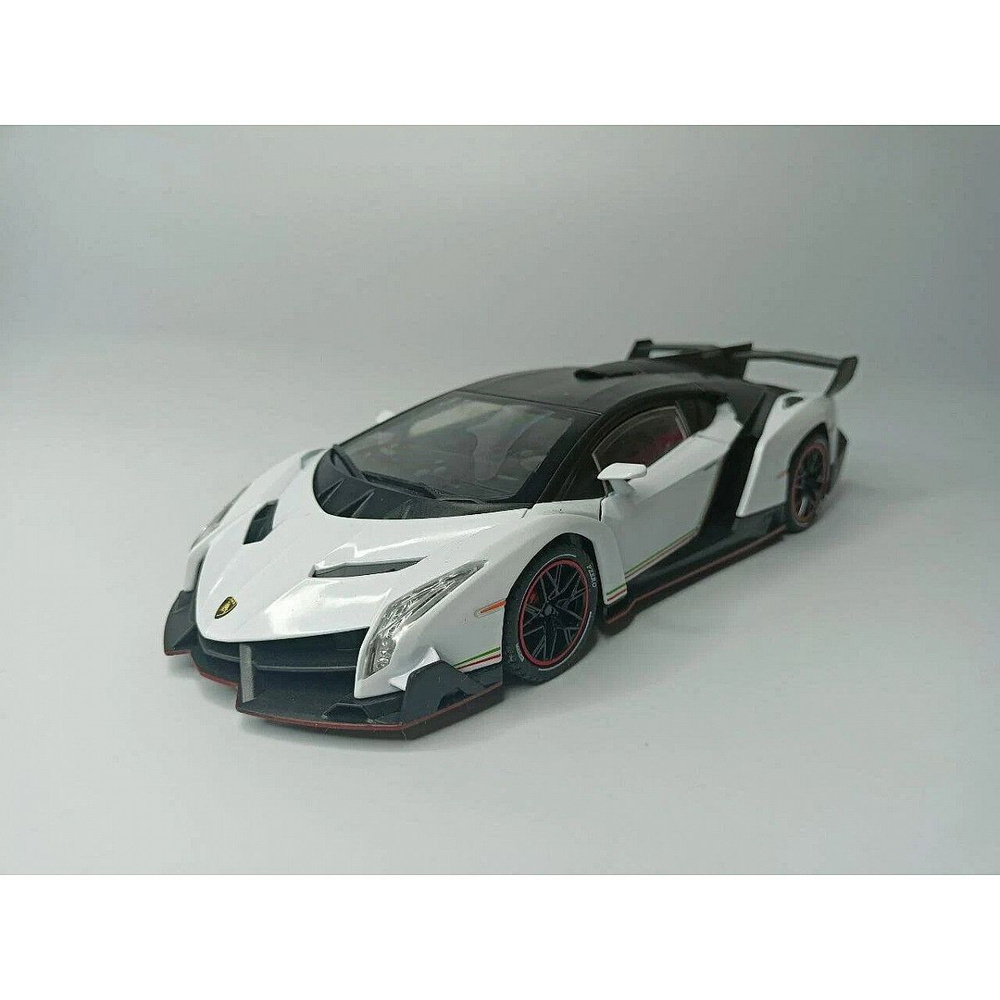 Коллекционная машинка игрушка металлическая Lamborghini с дымом для мальчиков масштабная модель 1:24/белый #1