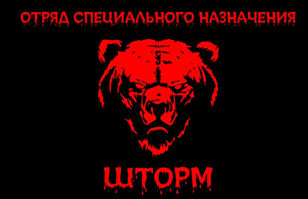 Флаг Отряд специального назначения Шторм медведь 90*135 см большой  #1