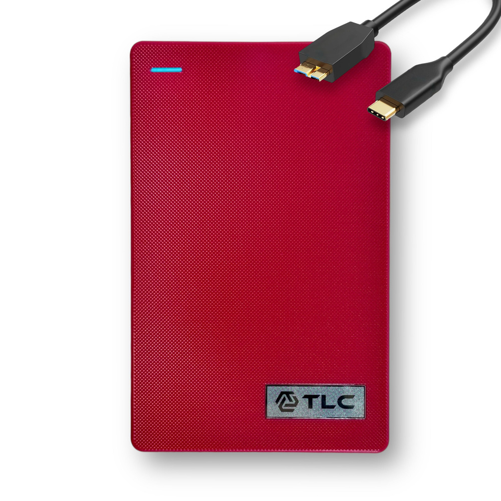 TLC Tech Link Company 500 ГБ Внешний жесткий диск (Slim Portable Накопитель HDD 2,5" USB 3.0), красный #1