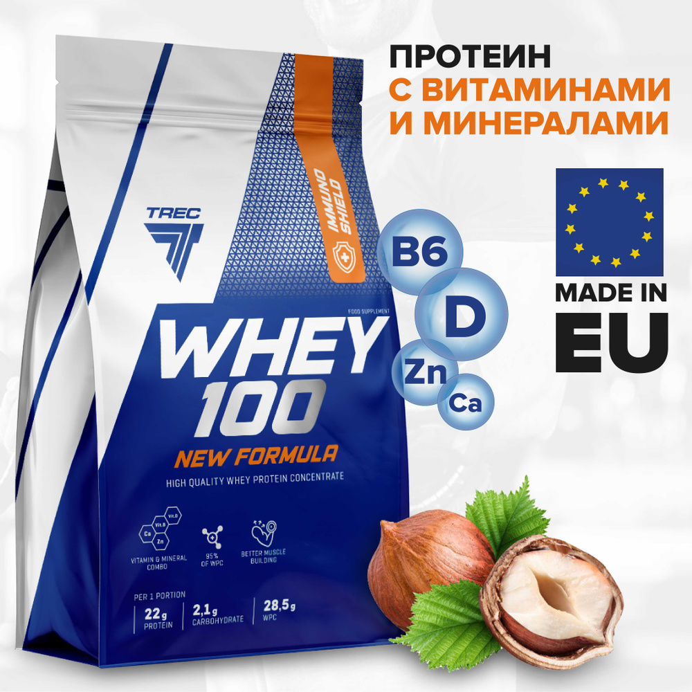 Протеин сывороточный натуральный ореховый вкус Whey 100 NEW FORMULA (белковый, протеиновый коктейль для #1