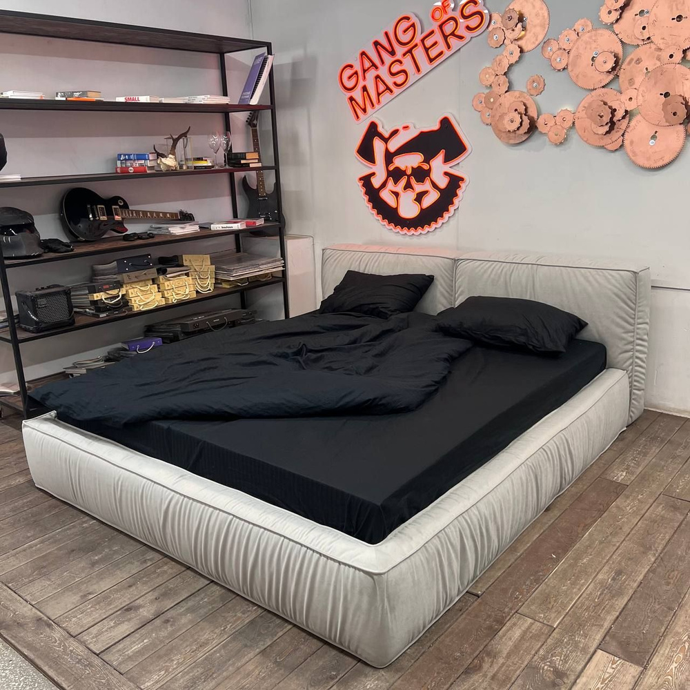 Банда Мастеров Двуспальная кровать, Кровать Онда с подъемным механизмом, 140х200 см  #1