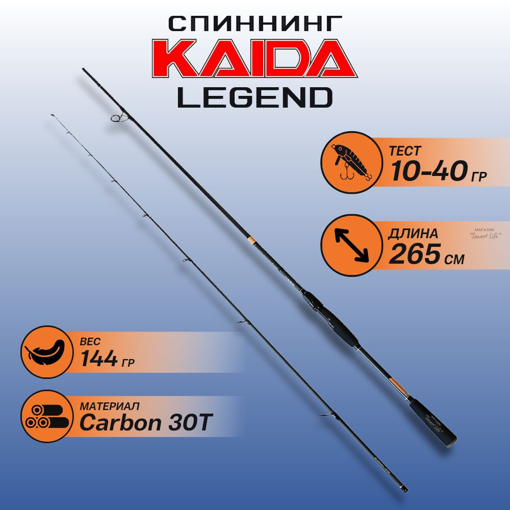 Спиннинг Kaida Legend Spinning 265 см тест 10-40 грамм кайда легенд спиннинг медиум лайт на щуку, окуня, #1