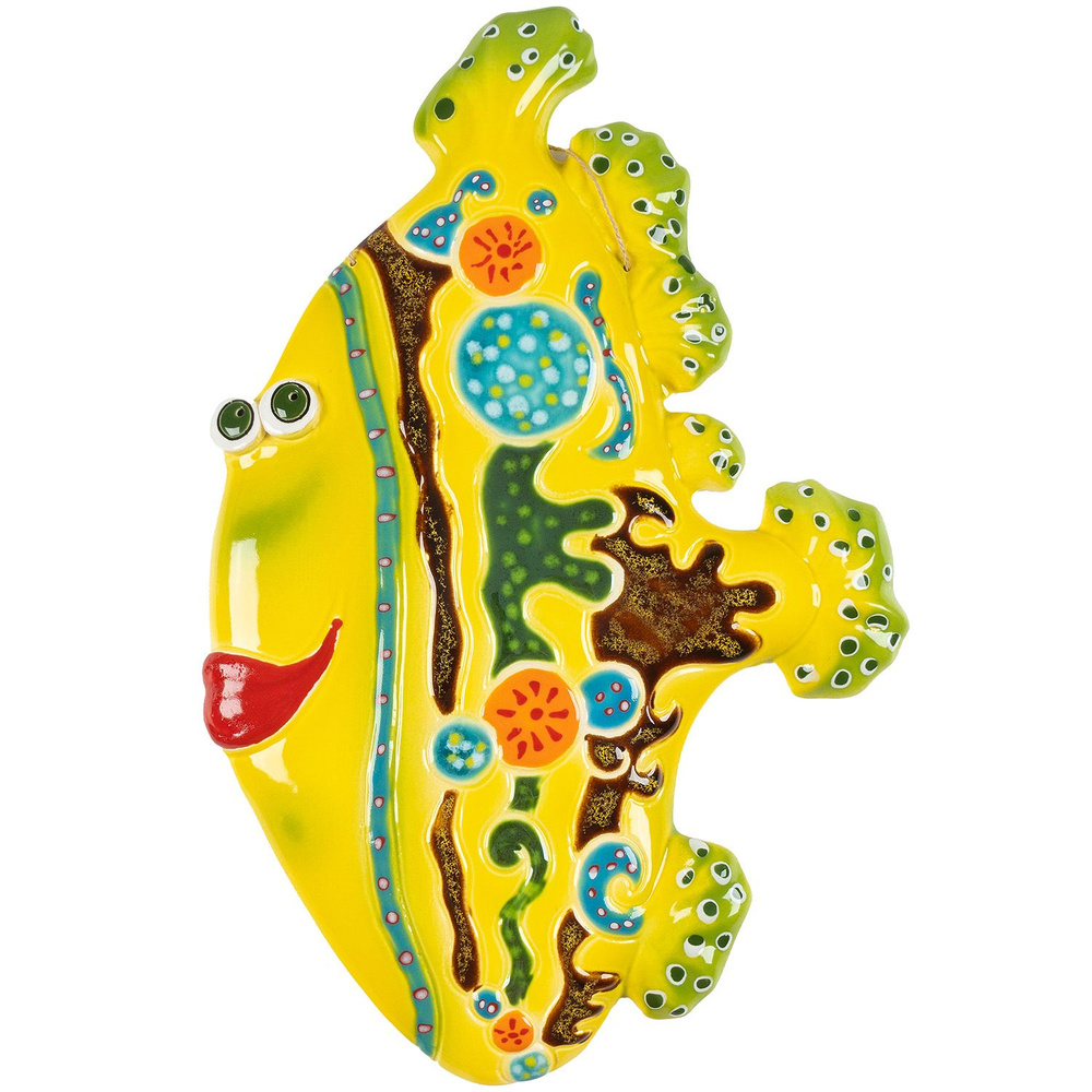 Панно Рыба Чудо-Юдо керамическое декоративное авторской ручной работы  #1