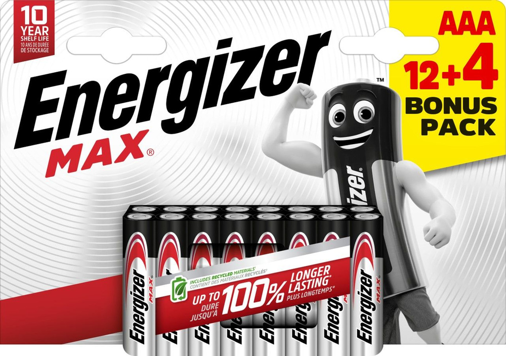 Energizer Батарейка AAA, Щелочной тип, 16 шт #1