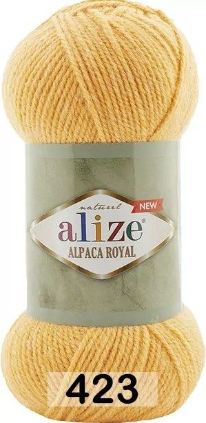 Пряжа ALIZE Alpaca Royal, Ализе Альпака Роял нью, 423-жёлтый, 100 г, 250 м, смесовая, 1 моток  #1