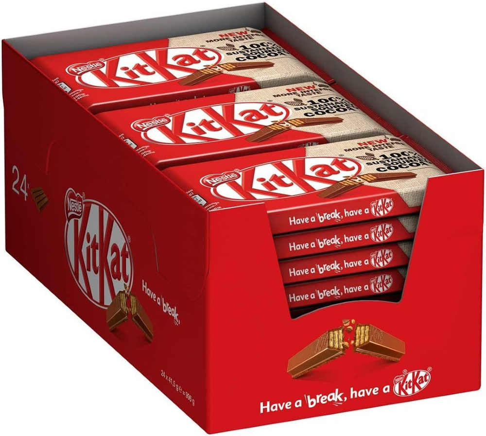 Шоколадный батончик KitKat 4 Fingers, 41,5 гр, 24 шт #1