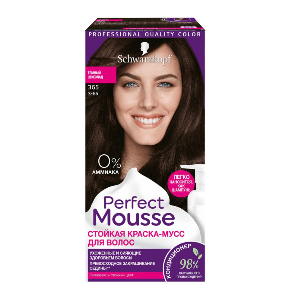 Краска-мусс для волос Perfect Mousse 3-65 темный шоколад 35 мл #1