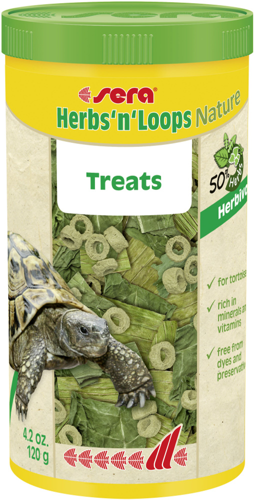 Корм для рептилий Sera Herbs and Loops для сухопутных черепах, 120 гр  #1