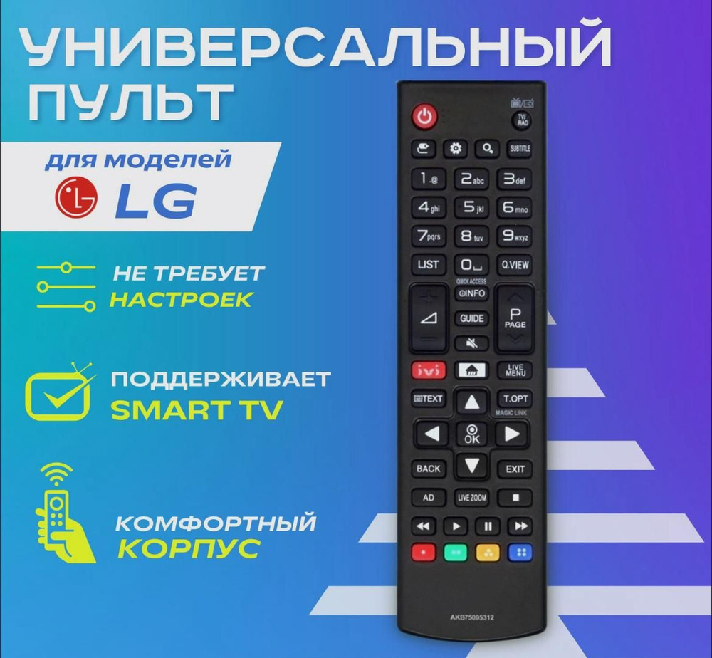 Пульт универсальный АКВ75095312 для телевизора LG #1