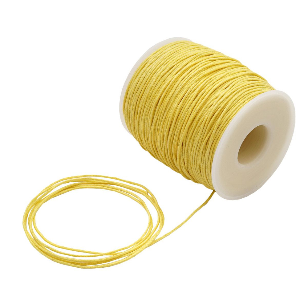 Шнур вощеный для шитья, рукоделия, 1 мм*100 м, желтый, Айрис  #1