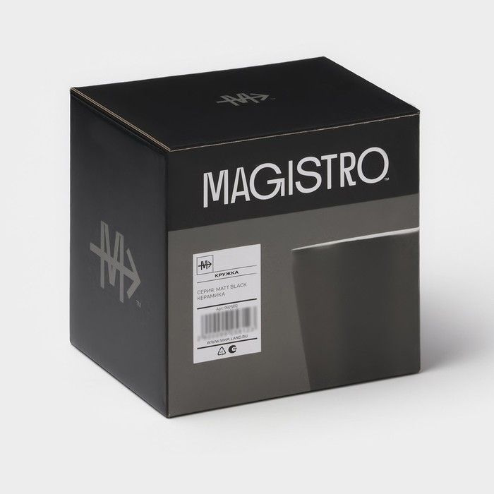 Кружка фарфоровая Magistro Matt black, 350 мл #1