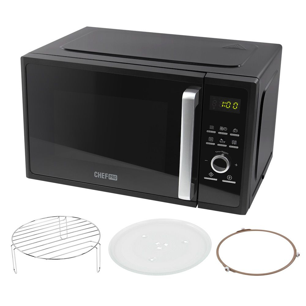 Микроволновая печь CHEF PRO CF-MW1954B с грилем, 28л, 2500Вт, микроволновка, черный  #1