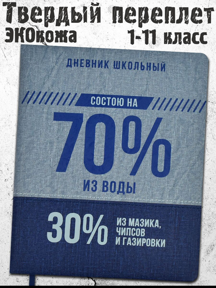 Дневник школьный 1-11 класс А5+ 48л в твёрдом переплёте с поролоном из экокожи  #1