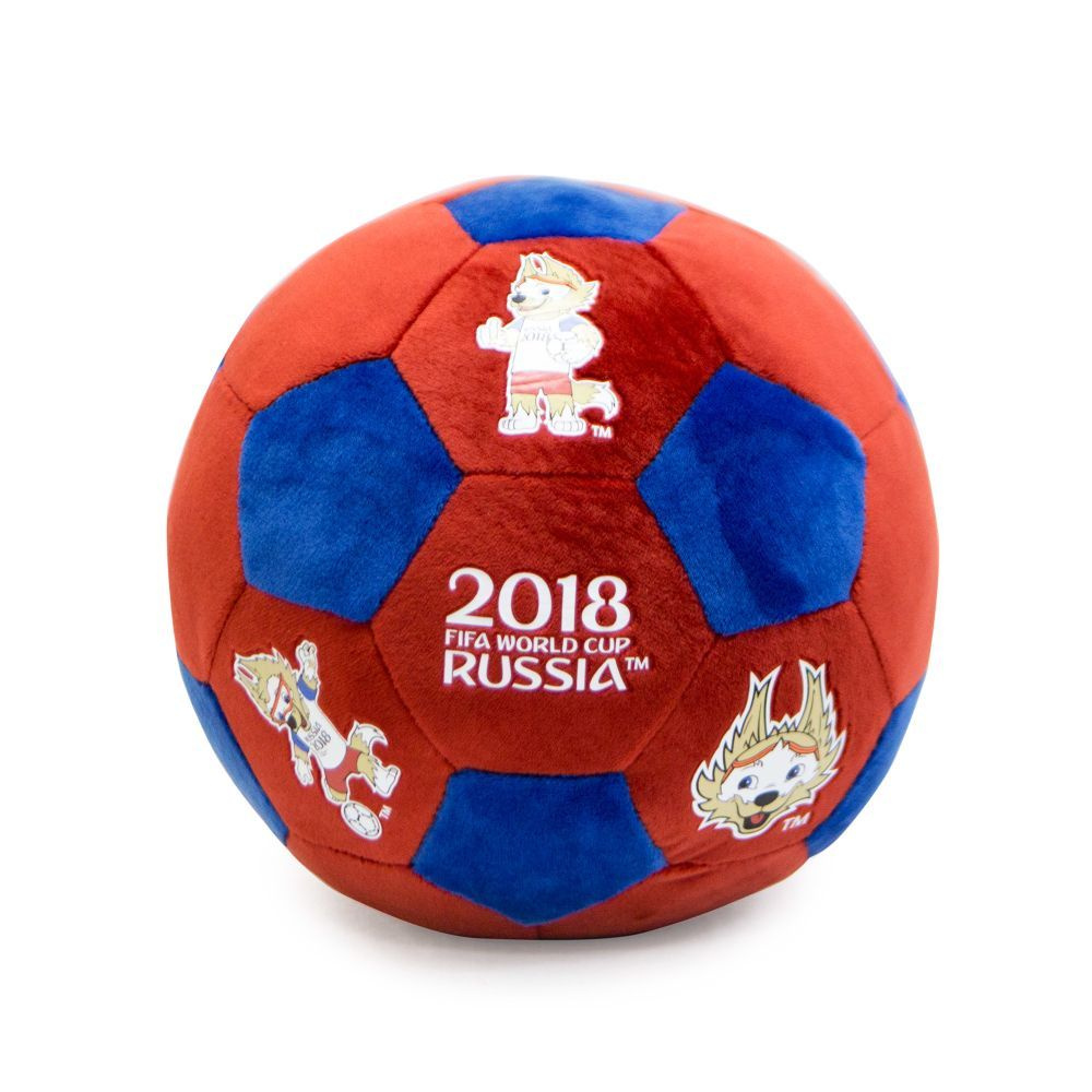 Плюшевый мяч красно-синий 22 см Волк Забивака FIFA-2018 #1