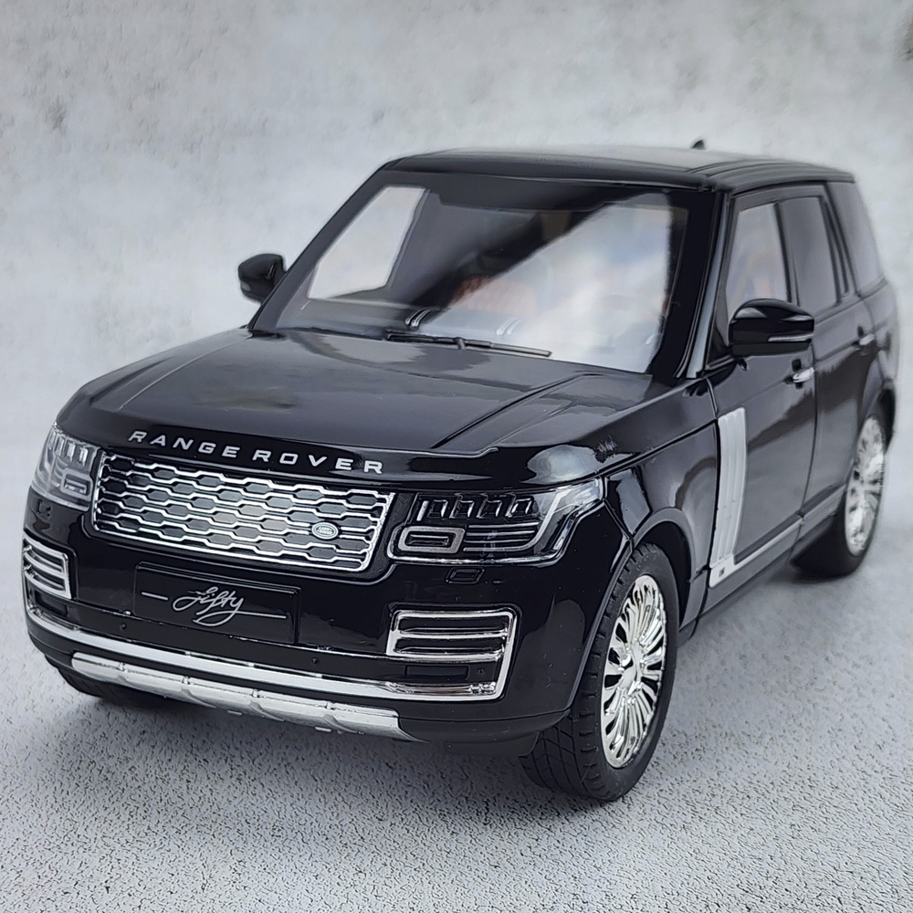 Машинка металлическая инерционная Land Rover Range Rover/Рендж Ровер черный длина 27см масштаб 1:18, #1