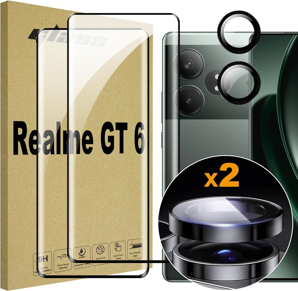 Пленка для Realme GT Neo6/GT 6/ GT 6T закаленное стекло 2+1 шт Задняя защитная пленка для камеры + защитные #1