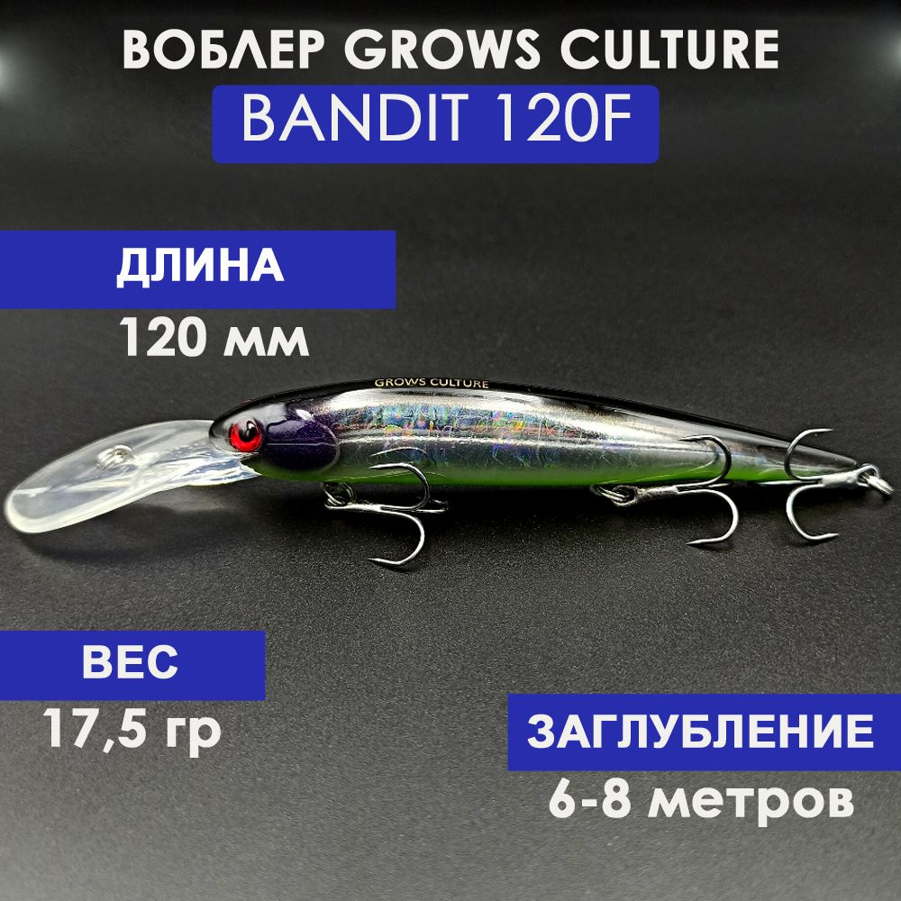 Воблер Grows Culture Bandits Walleye Deep 120 мм 22# (17.5 гр; 6.0-8.0 м) #1