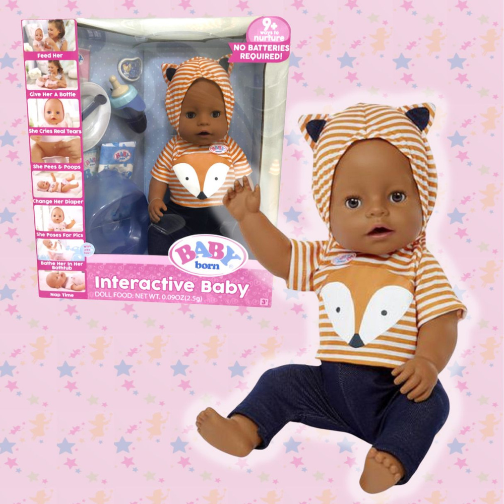 Кукла интерактивная Zapf Creation Baby Born в костюме лисенка, 8 аксессуаров  #1
