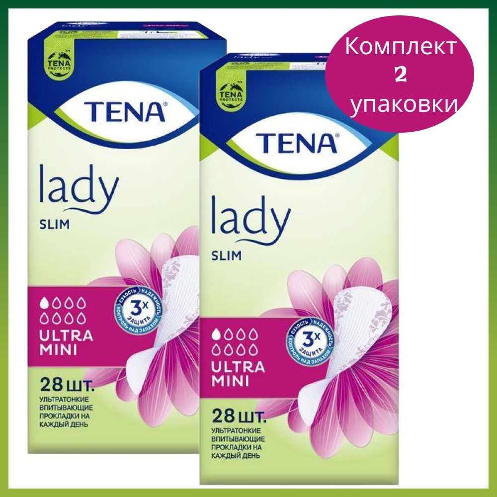 Тена lady slim ultra mini урологические прокладки 28 шт., 2 уп. #1