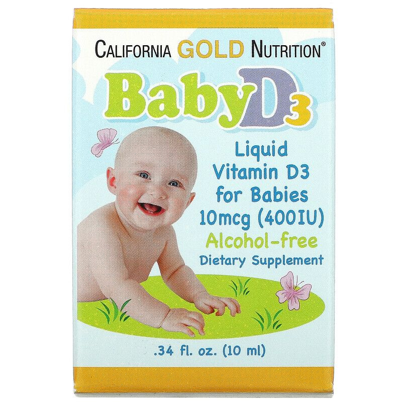 California Gold Nutrition Baby Vitamin D3 Liquid фл., 400 мкг, 10 мл #1