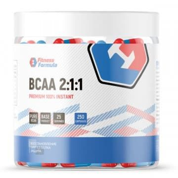 100% BCAA 2:1:1 PREMIUM (БЦАА, аминокислоты) 250 капсул FitnessFormula #1