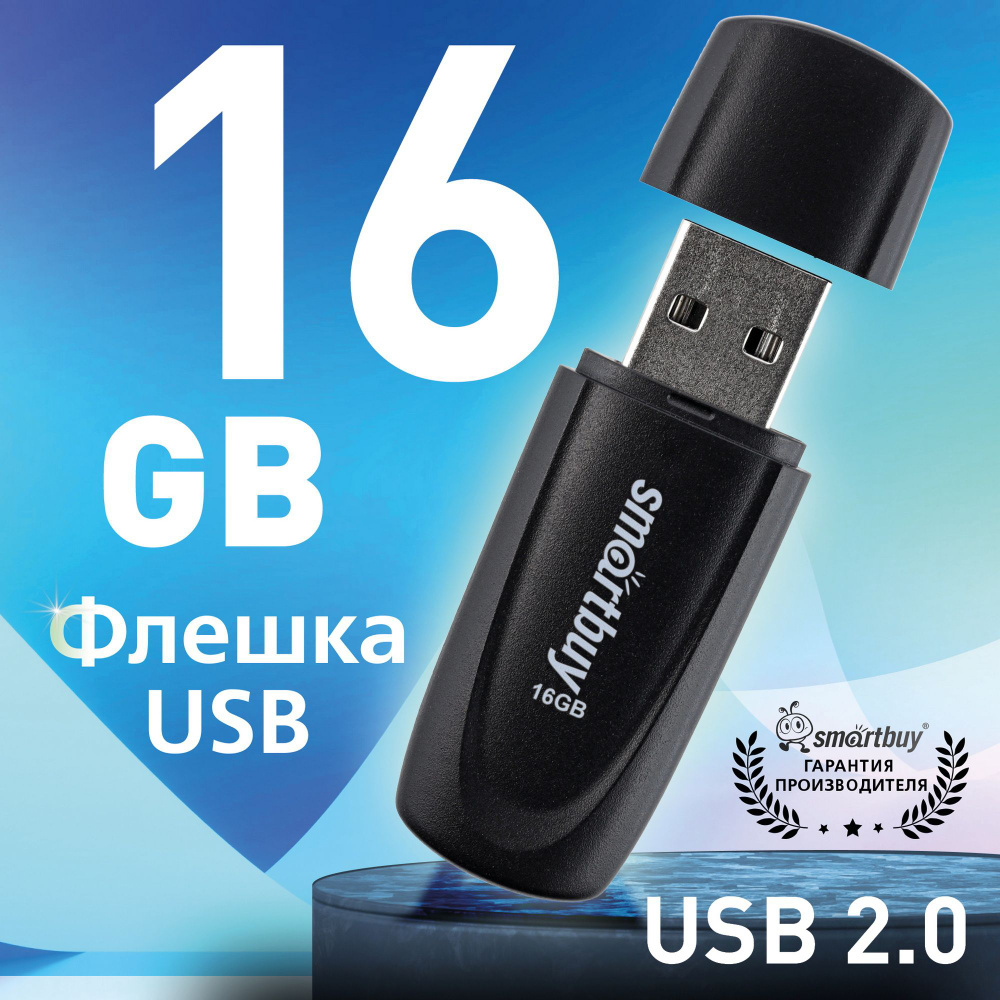 Флешка USB 2.0 SmartBuy 016GB Scout, черный #1