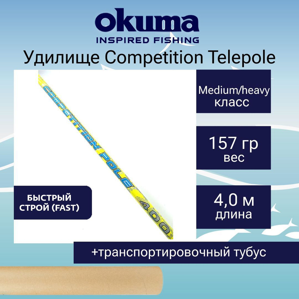 Удилище поплавочное Okuma Competition Telepole 400cm 4sec #1