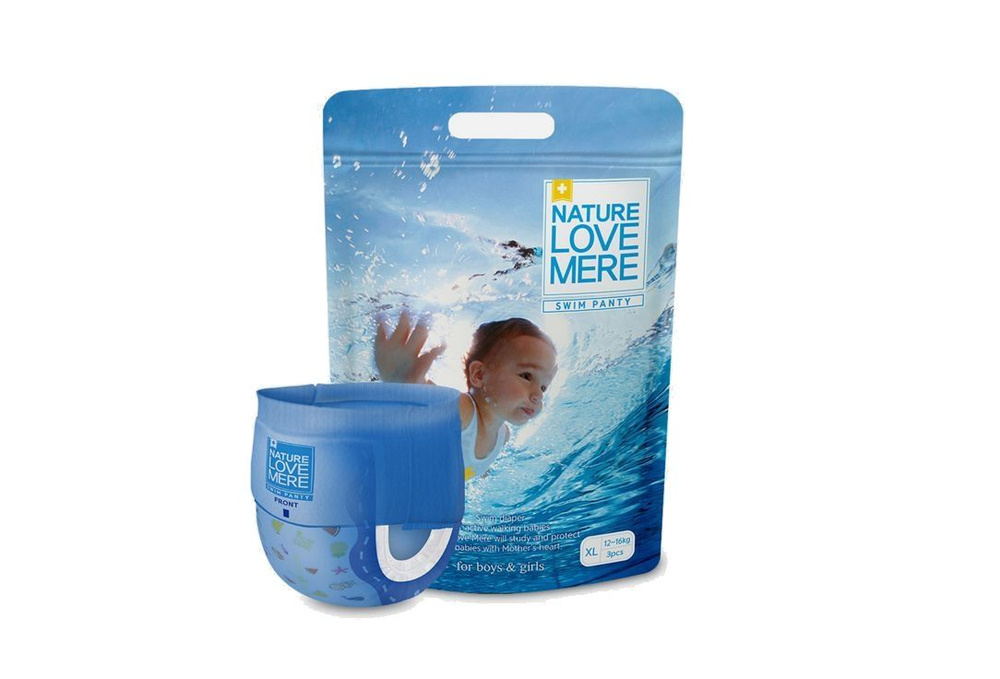 Подгузники для плавания NATURE LOVE MERE XL, 12-16kg, 3 мл #1