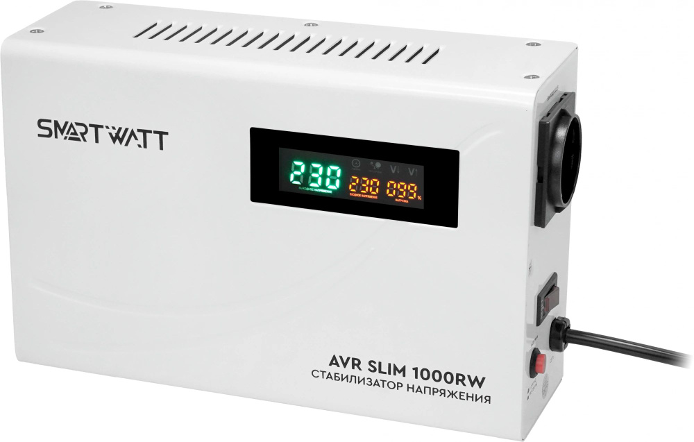 Стабилизатор напряжения 220в Smartwatt AVR Slim 1000RW 1000ВА белый (4512020310001)  #1