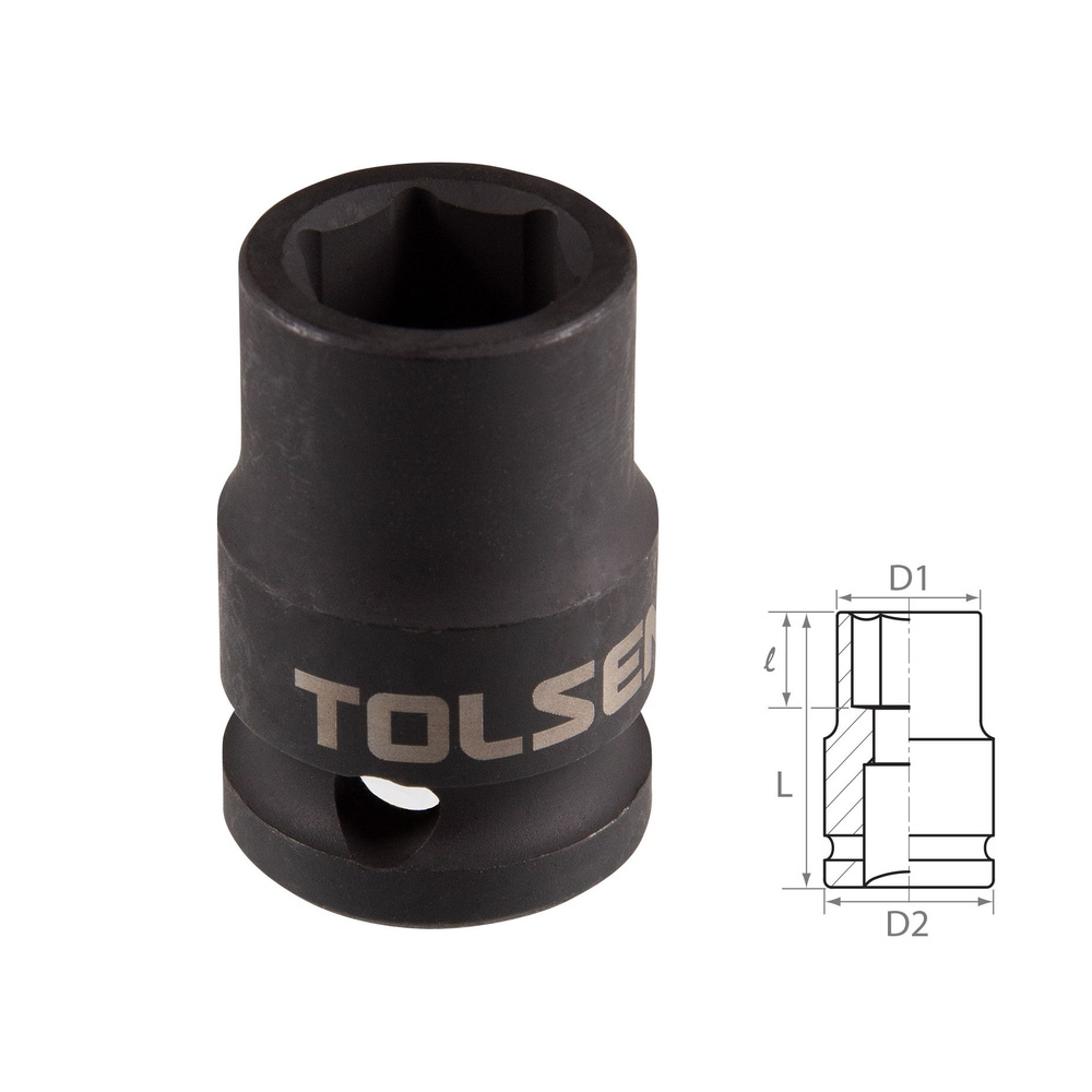 Головка торцевая ударная шестигранная 1/2", 15 мм TOLSEN TT18215 #1