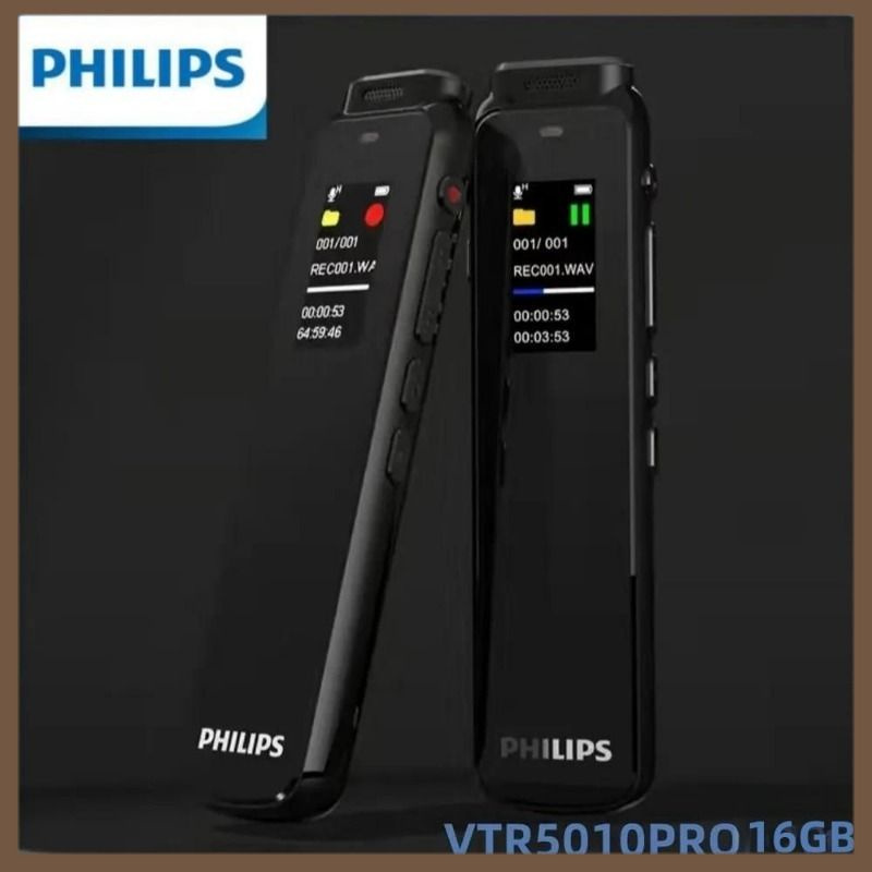 Philips MP3-плеер VTR5010PRO 16 Гб Диктофон 16 ГБ, черно-серый #1