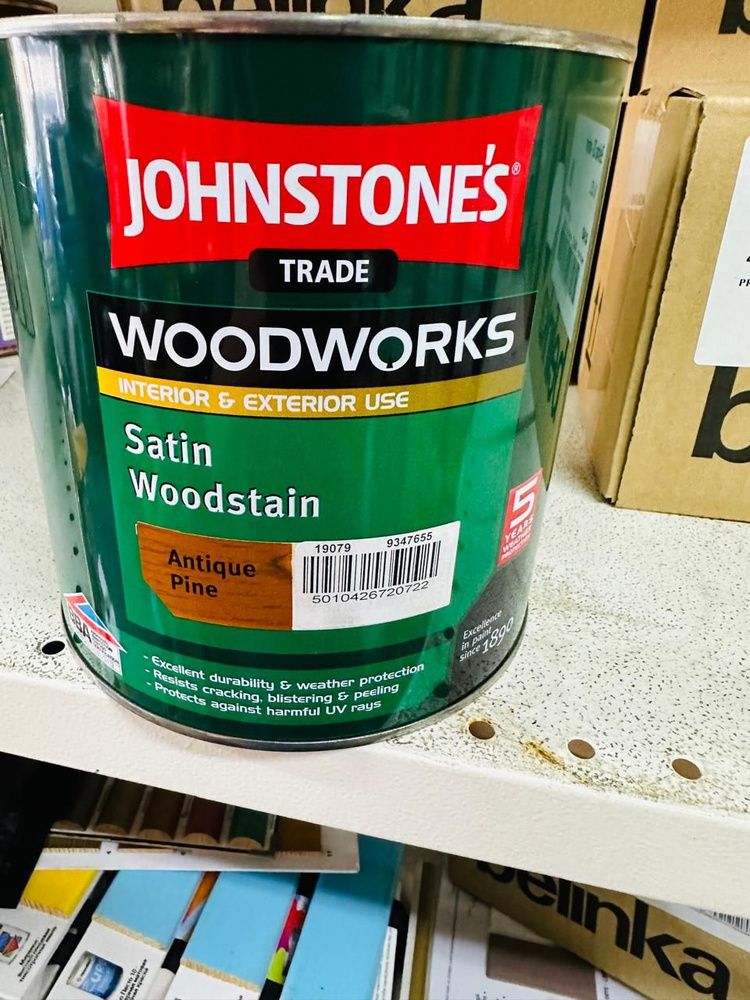 Johnstones Satin Woodstain/Джонстоунс Сатин Вудстэйн, 2.5л,Цвет Античная сосна,защитная пропитка для #1