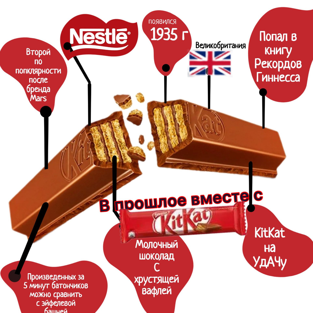 Кит-Кат (kit-kat) набор 3 штук Батончиков кит кат КитКат #1