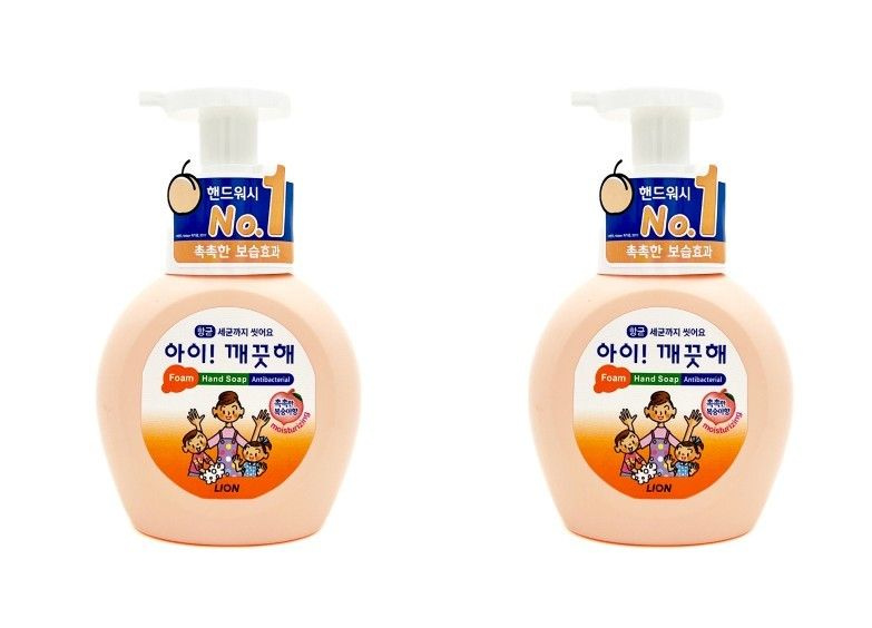 LION Жидкое пенное мыло для рук Ai kekute Foam handsoap Peach, Персик, 250 мл, 2 шт  #1