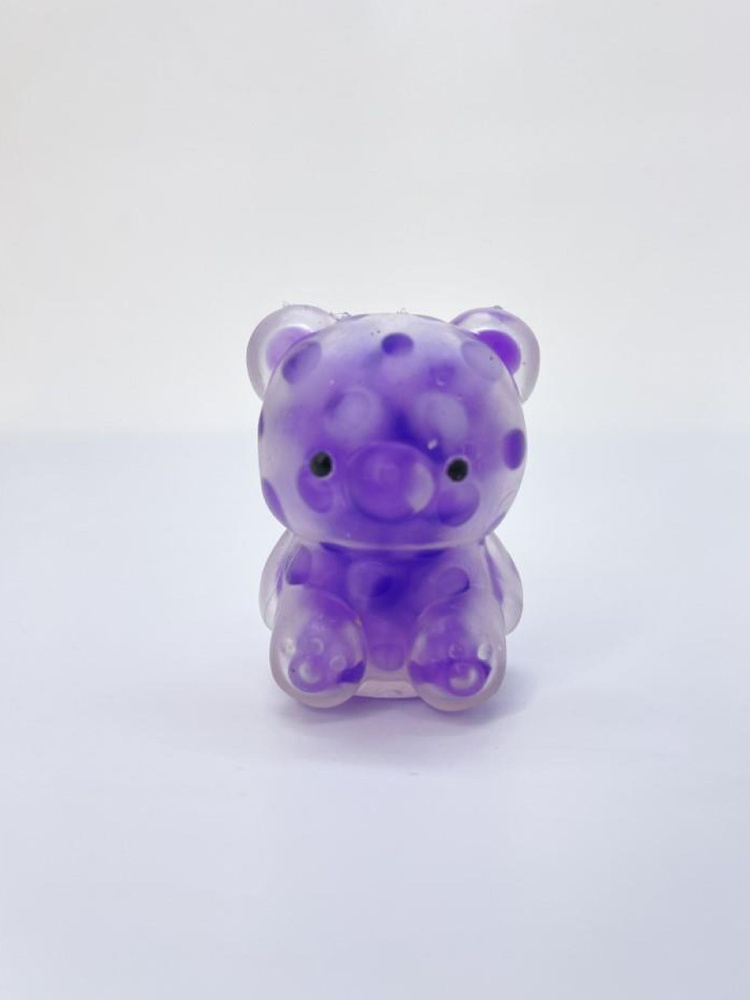 Сквиш Игрушка антистресс медвежонок для детей и взрослых Soft bear, purple  #1