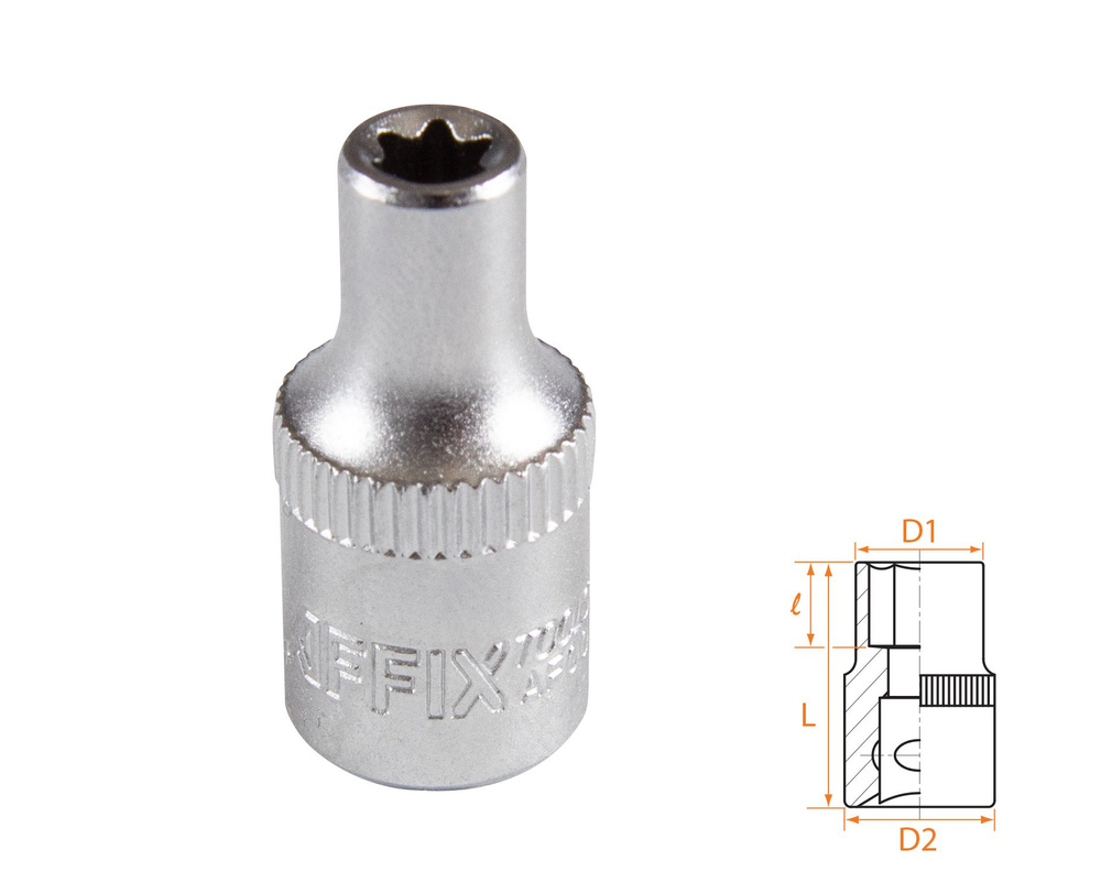 Головка торцевая TORX Е-стандарт 1/4"DR, E5 AFFIX #1