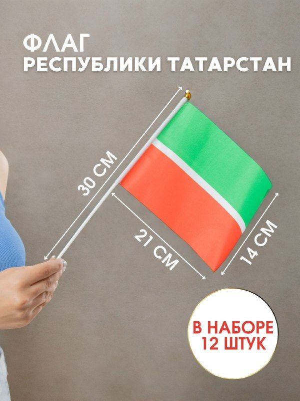 Флаг Республики Татарстан маленький 21*14 см #1