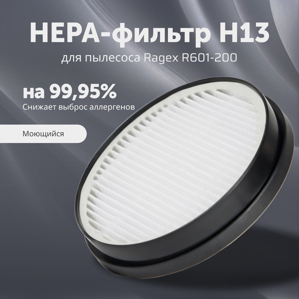 HEPA фильтр H13 для беспроводного пылесоса RageX R601, моющийся  #1