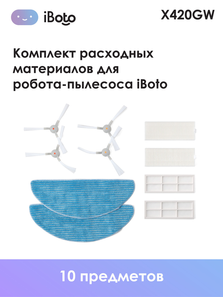 Комплект расходных материалов для робота-пылесоса iBoto Smart X420GW / X425GWE (2 салфетки, 2 Hepa фильтра, #1