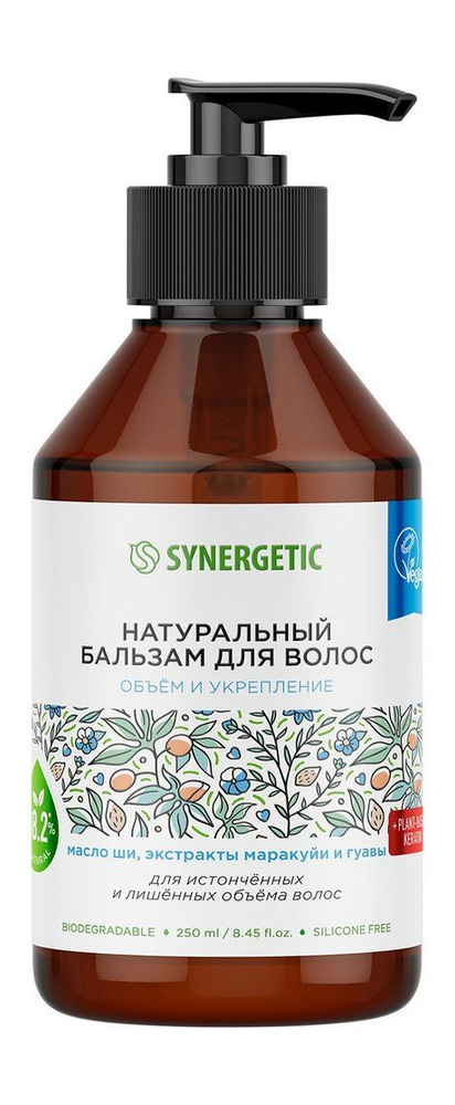 SYNERGETIC Бальзам для волос натуральный Объем и укрепление волос, 0,25 л  #1