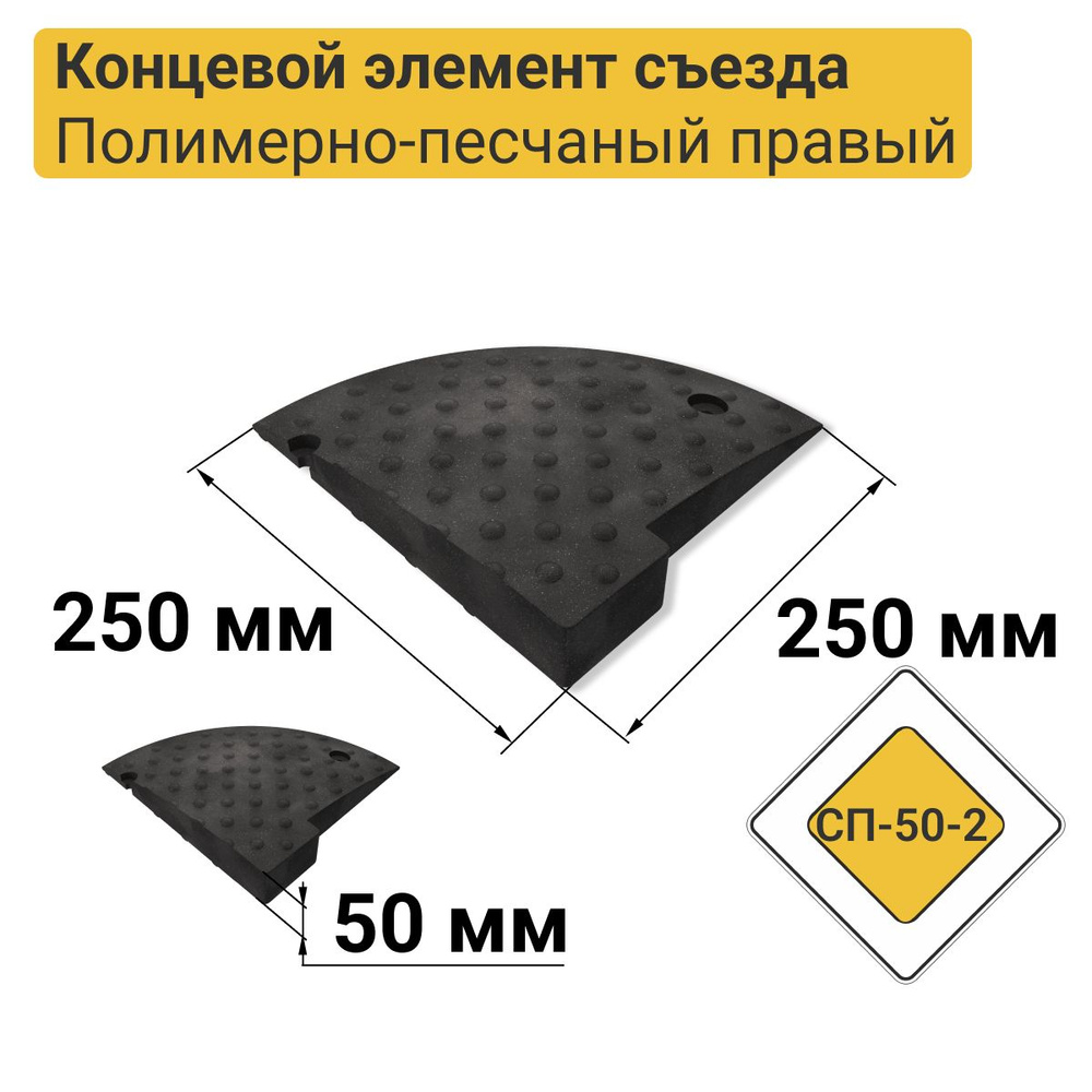Съезд с бордюра КОМПОЗИТ СП-50-2 ПРАВЫЙ концевая часть #1