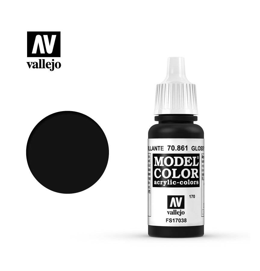 Краска Vallejo "Model Color" / 70.861 Glossy Black 17 мл #1