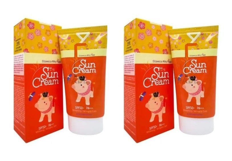 Elizavecca Солнцезащитный крем для лица Milky Piggy Sun Cream, осветляющий, SPF50+, 50 мл, 2 шт  #1