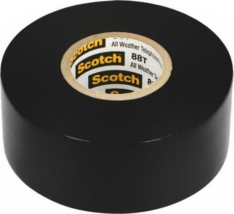 Изолента 3M SCOTCH-88T-25-11 Лента электроизоляционная W 25мм L 11м Thk 0,22мм черный 1 рулон  #1