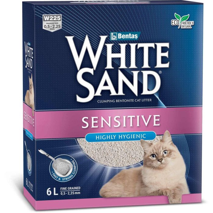 White Sand Sensitive Наполнитель комкующийся для чувствительных кошек, без запаха 5.1кг/6л  #1