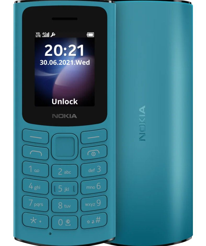 Сотовый телефон Nokia 105 TA-1557 DS Cyan (2G,2*SIM,1.8",160х128,1000 мАч,FM-радио,BT,фонарик)  #1