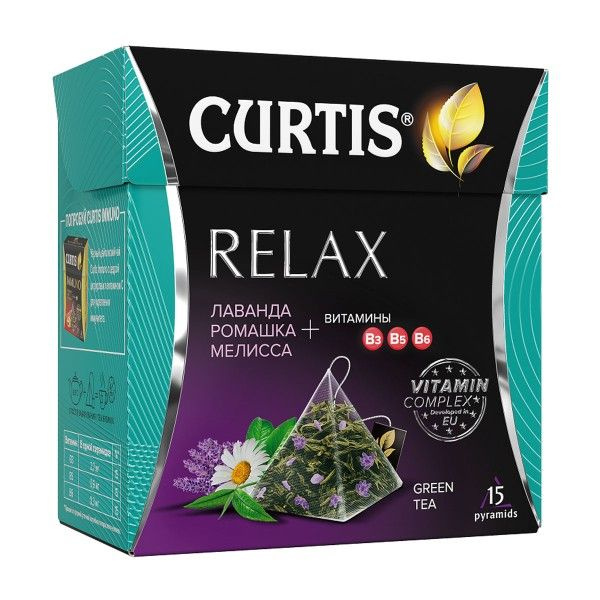 Чай зеленый с витаминами Curtis Relax 15пирамидок - 5 шт. #1