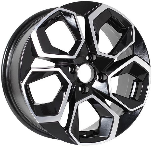 KDW KD1620 Black_Front_Polished Колесный диск Литой 16x6.5" PCD5х112 ET45 D57.1 #1